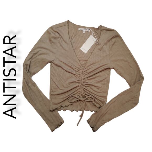 NWT. ANTISTAR LONG SLEEVE CROP TOP. SIZE S - Picture 1 of 7